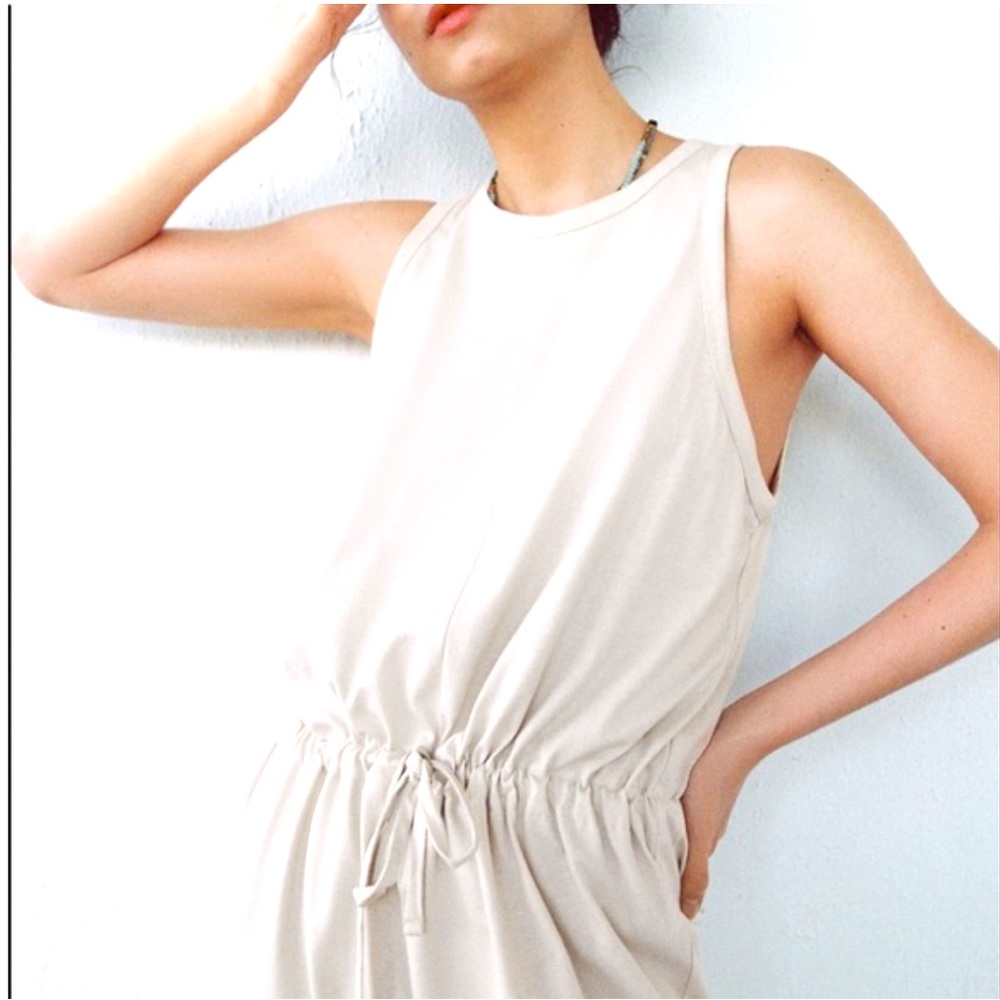 ZARA LONG JUMPSUIT .ECRU COLOR CREAM